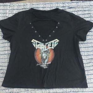 Shein Curve Black Graphic‎ Cut-Out Women's Top 4xl